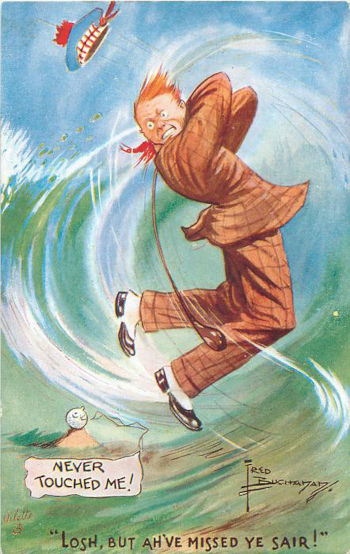 golfer swinging and missing